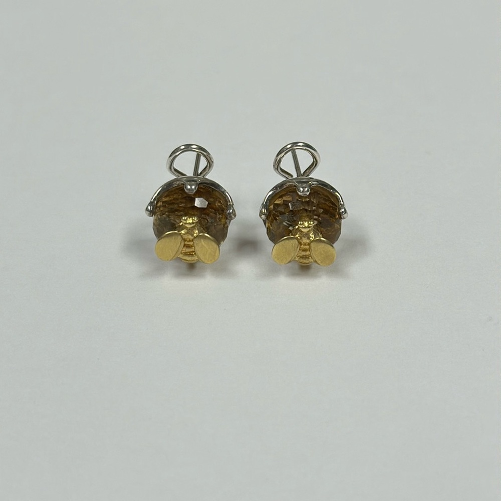 Saint By Sarah Jane Sterling 18k Gold Bee Earrings